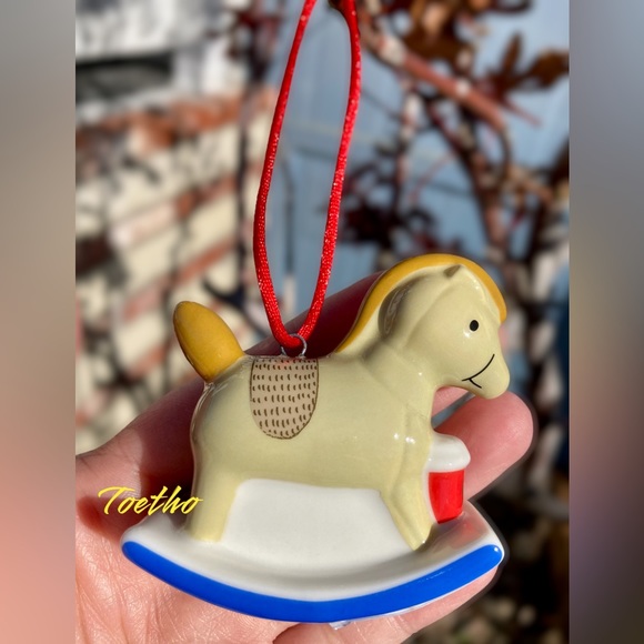 Starbucks Japan 2022 Christmas Holiday Rocking Horse Ceramic Ornament - Picture 4 of 8